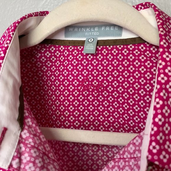 Fuchsia Flower Print Shirt. - Picture 3 of 5